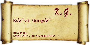 Kövi Gergő névjegykártya