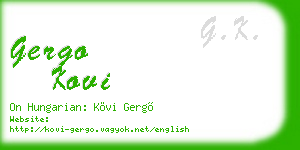 gergo kovi business card