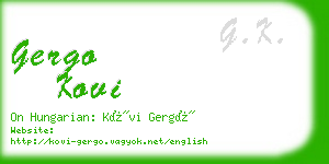 gergo kovi business card